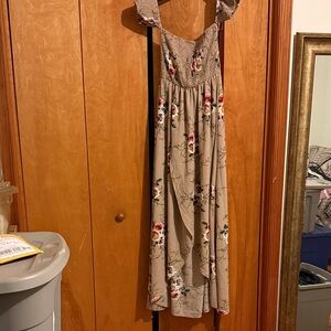 SHEIN Beige Floral Maxi Dress